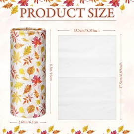 8 Pack Fall Tissues for Car Tissues Cylinder Bulk Autumn Pumpkin Facial Tissue Paper Tube Car Tissues Box for Thanksgiving Travel Tissue Cup Holder(Maple Leaves)