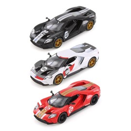 KiNSMART Ford GT Heritage Edition SetOf3 5" 1:38 Scale Die Cast Model Toy Super Car