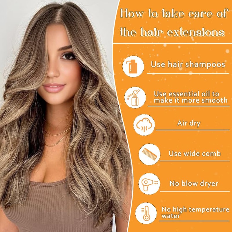 YDDM Cinta En Extensiones De Cabello Cabello Humano, Castaño Castaño