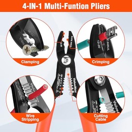 Valuemax Herramienta pelacables 4 en 1, pelacables, crimpadora de cables, herramienta de crimpado de cables, alicates multifuncionales para...        