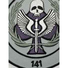 Call of Duty  Call Of Duty Task Force 141 Grey  Black Circle  Iron On Embroidered Patch