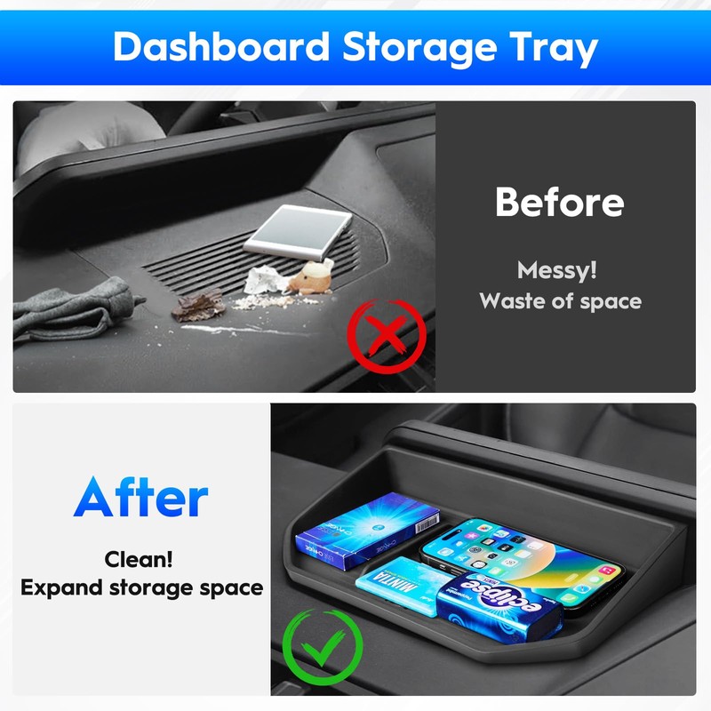 FIILINES Dashboard Storage Tray for Toyota Land Cruiser Prado 250