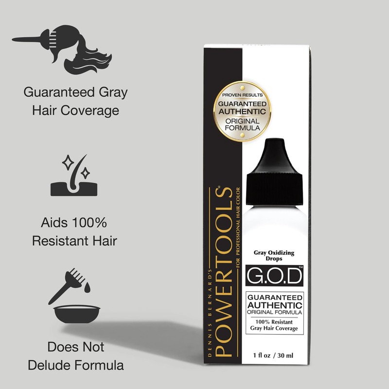 POWERTOOLS Gray Oxidizing Drops - Covers Resistant Gray Hair, Adds