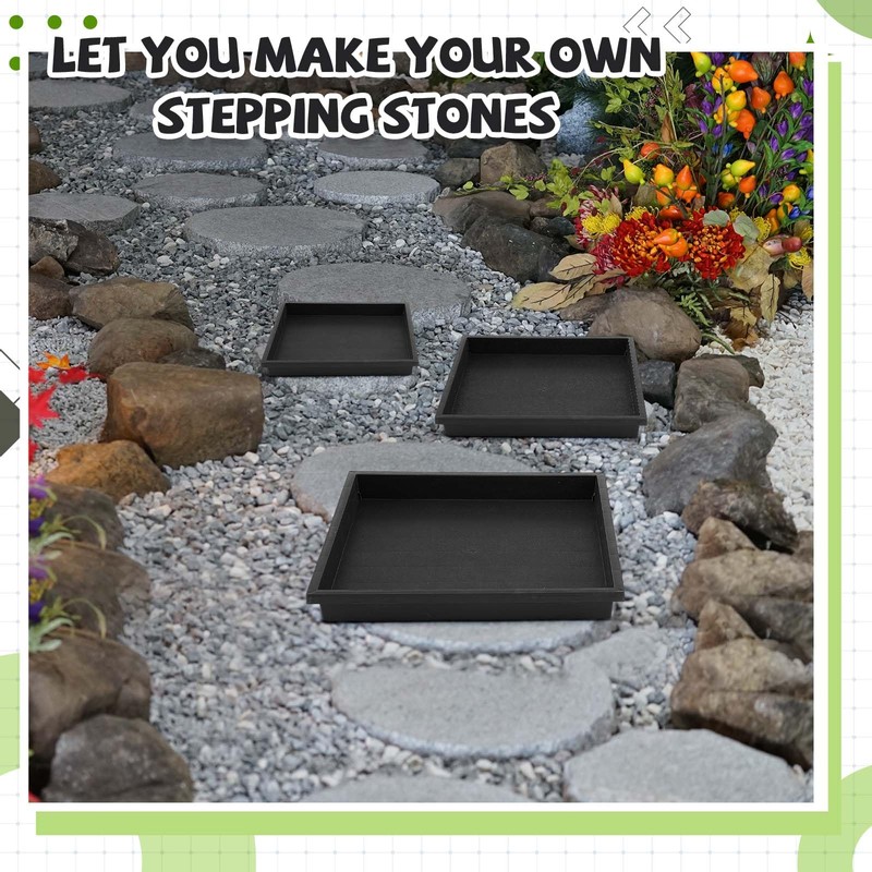 Kritkin 3 Size Square Stepping Stone Mold Internal Diameters 9.3"