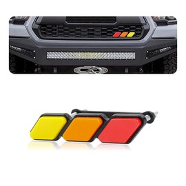 ijuicy 1 PC TRD Tri-Color Grille Decor Badge Emblem, Car Truck Label Decoration Accessories, Compatible with Tacoma 4Runner Tundra Sequoia Rav4 Highlander (Yellow & Orange & Red)