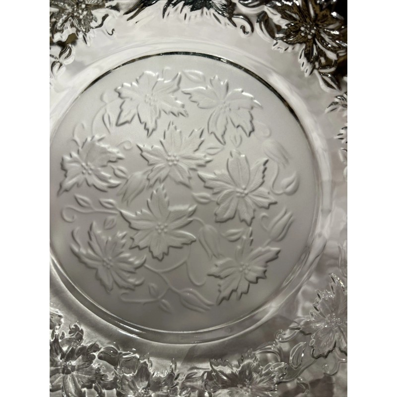 Princess House Fantasia Crystal Dinner Plate Frosted Center 10" 11