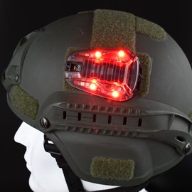 NECARL Tactical IR Helmet Light Military 4 Modes with Red Light + White LED Lamp + IR Strobe/Constant Light, Airsoft Survival Signal Identification Light for Fast Wendy and More Helmet