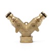 KATSU 2 Way Brass Garden Hose Splitter Y Valve Double