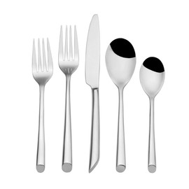 Towle Living 42-Piece Silverware Set, Service for 8, Wave Flatware Cutlery Set - Includes Fork, Knife, Spoon - For Home, Kitchen, and Resturant, Stainless Steel - Dishwasher Safe