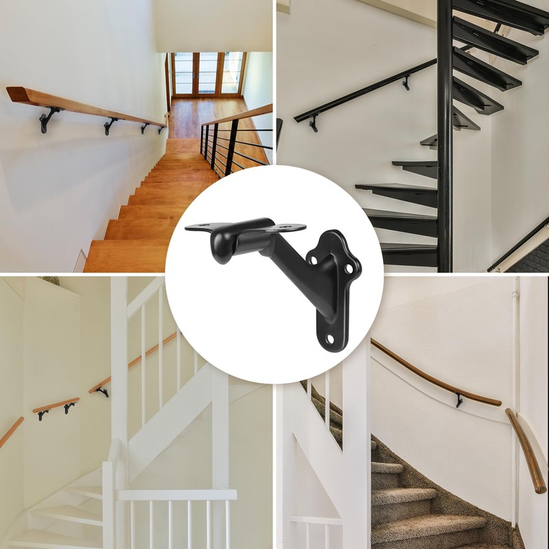 RealPlus Handrail Stair Brackets 5pcs Heavy Duty Hand Rail Bracket