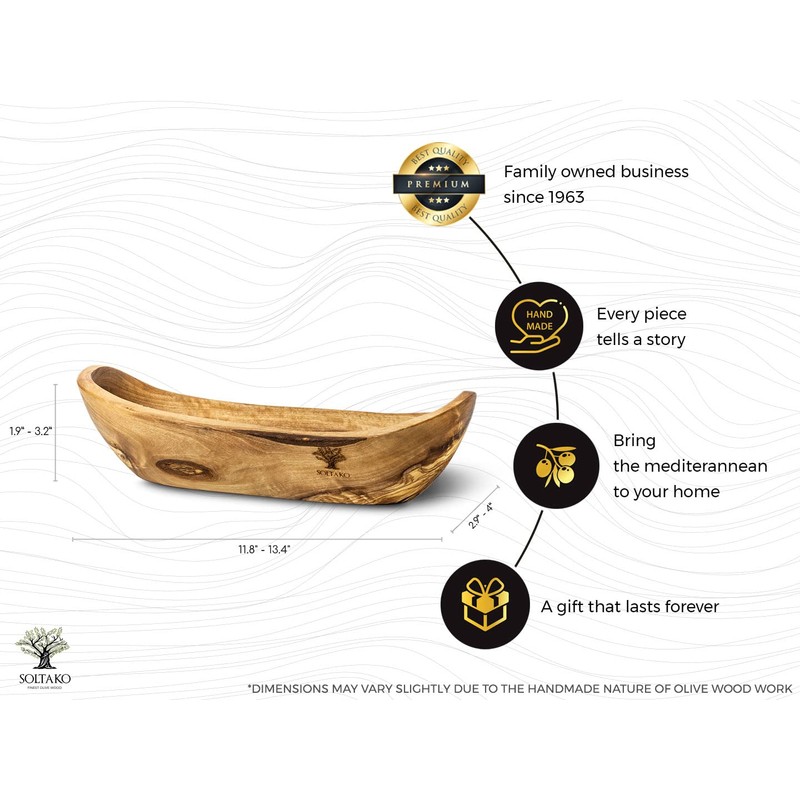 SOLTAKO Le Boulanger Olive Wood Bowl L (30-34 cm) Rustic