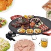 Electric Smokeless Grill, Non-Stick BBQ Griddle with Temperature Control, Round
