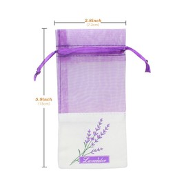 Geila 12pcs Sachet Empty Bags Purple Drawstring Gauze Cotton-ramie Sacks for Lavender, Spice and Herbs (Drawstring Bag)