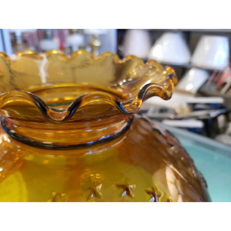 H & H NOS Vintage Amber 10" Glass Shade -