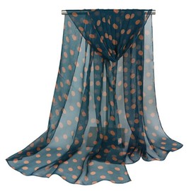 Whakano Polka Dot Georgette Scarf Women, Neckerchief Silk Feel Scarf, Scarf 160 x 50 cm, Long Soft Scarf Stole for Evening Dress, Bridesmaids, Wedding, Festive, for Spring Summer All Year Round, dark