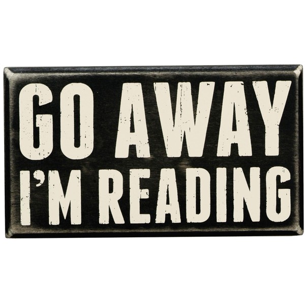 Primitives by Kathy 19422 Box Sign, 7" x 4", I'm Reading