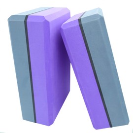 VLFit Set of 2 Yoga Blocks / Yoga Blocks - Choose Your Colour and Size (Purple/Grey)
