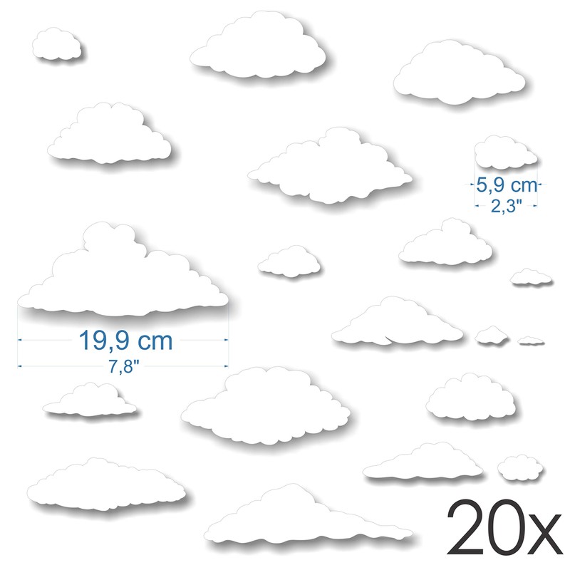 Imaggge.com Anti-Collision Stickers for Glass Doors (Clouds) – Prevents Birds