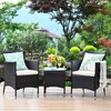COSTWAY 3 PCS Patio Furniture Set, Outdoor Wicker Conversation Set