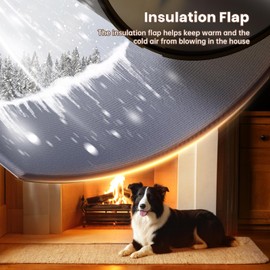 3-Flap Dog Door, Large Doggy Door for Wall, Never Rust Plastic Wall Dog Door, Telescoping Tunnel, Insulation Flap, 2 Magnetic Flaps, Closing Panel, Pet Door for Pet Up to 100lb (Large)