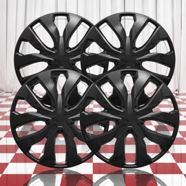 Brighter Design Set of 4 Gloss Black 10 Spoke 17" Wheel Covers for Nissan Rogue S 2014-2020