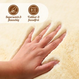 FeinKulturia Round Rug 60 cm, Washable High Pile Imitation Rabbit Fur Rugs, Fluffy A Soft Non-Slip Rug for Living Room, Bedroom and Children's Room