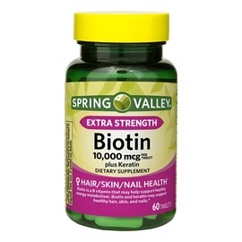 Biotina Plus Keratin Extra Strength 10,000 Mcg 60 Tabletas