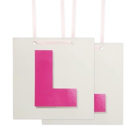 CKCSHI 2 Pcs Hen Party Accessories, Hen Do L Plates, Bride to Be Party Hanging Tags, Girls Night Bride to Be L Plates Gifts Decorations Accessories, Pink