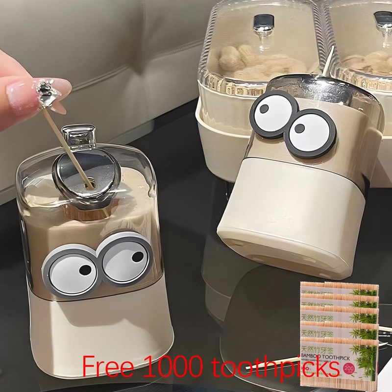 2Pcs Toothpick Holder,Automatic Toothpick Dispensers with 1000,Toothpick Box for Home