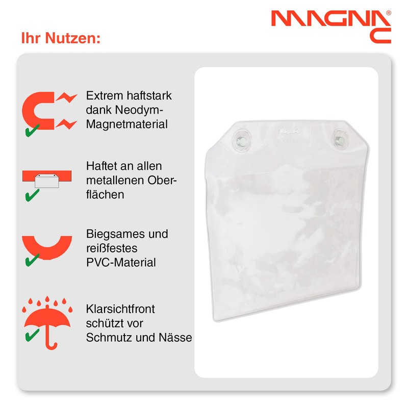Magna-C® Magnetic Case with Strong Neodymium Magnets | Transparent Document