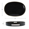 Omuriko Black Oval Decorative Tray with Handles, Versatile Serving Tray