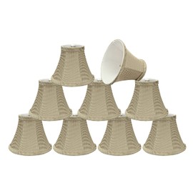 Aspen Creative 30060-9A Small Bell Shape Chandelier Clip-On Lamp Shade Set (9 Pack), Transitional Design in Dark Beige, 6" bottom width (3" x 6" x 5")