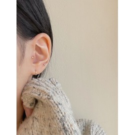 14k ultra-mini heart piercing lablet bar thickness 1mm gift package / 14k 초미니 하트 피어싱 라블렛 바 두께 1mm 선물패키지
