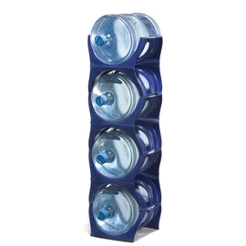 Stackable Water Bottle Storage Rack Best Water Jugs 5 Gallon Organizer. Jug Holder for Kitchen, Cabinet and Office Organizing. Reinforced Polypropylene (Blue, 4 No Shelf)