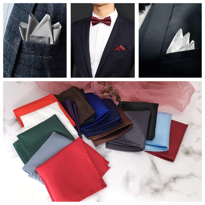 Pocket Square - Set of 10 10 Colors Men's Handkerchiefs
