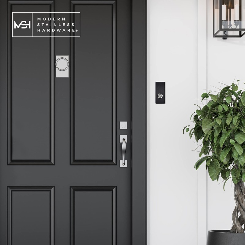 MSH Modern Stainless Hardware Model R7 Black Doorbells, R-Series Anodized