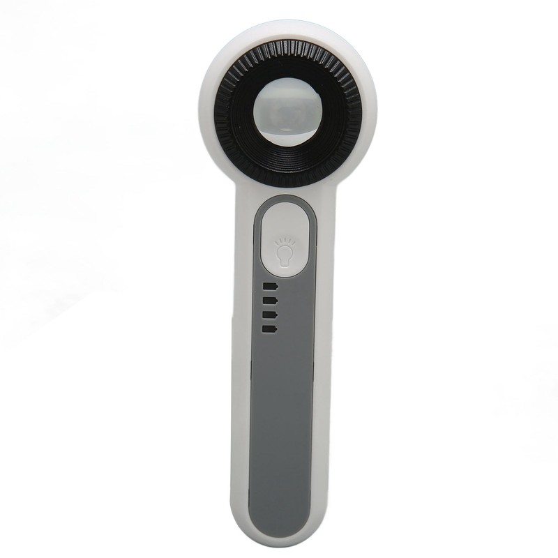 30X Handheld Magnifier 3 Levels Brightness Adjustment Touch Control LED