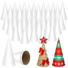 Thick Christmas Paper Mache Trees,Cardboard Craft Cones, Paper Mache Cones Open Bottom for Christmas Tree Gnomes Decorations DIY Art Crafts (10)