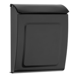 Architectural Mailboxes Aspen™ Locking, Vertical Wall-Mounted Mailbox for Outside, Modern Metal Galvanized Steel Small Mail Box with Lock and Key Drop Box, Black