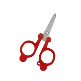 Foldable Scissors, 10 cm, Portable Folding Travel Scissors, Stainless Steel Blades with Plastic Handles, Compact Design for Crafting, Sewing, Right and Left-Handed Use (Red)