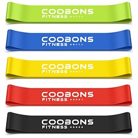 Resistance Bands Set - Booty & Legs Exercise Bands, Natural Latex Stretch Bands, Workout Bands for Women/Men, Working Out, Hip Circle Lift, Thigh, Squat, Yoga, at Home Fitness, Gym - 5 Level