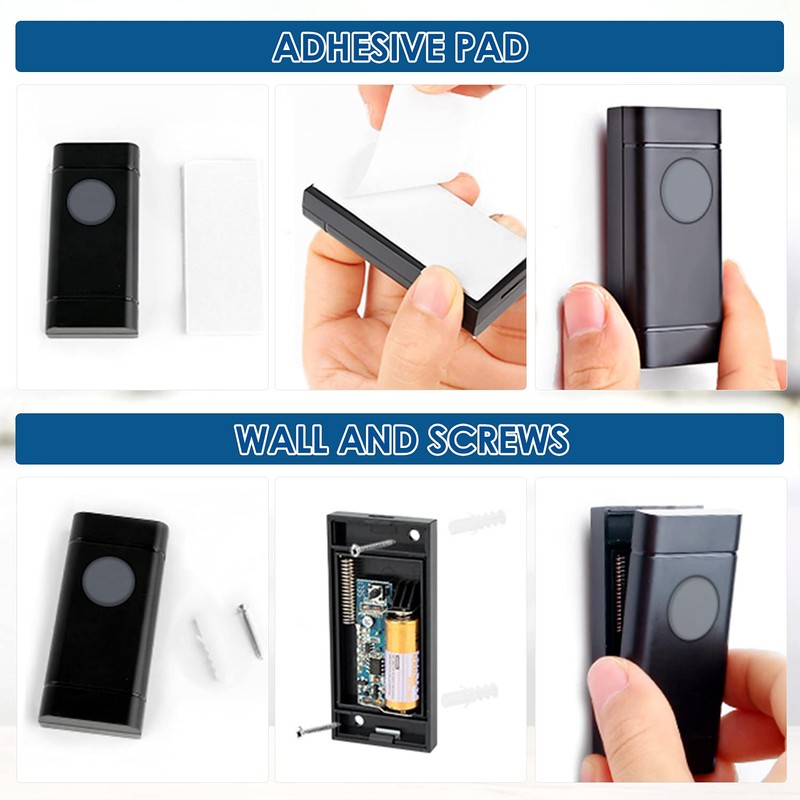Wireless Doorbell 3 Receivers, Door Chime Kit 400M/1300ft Range, 1