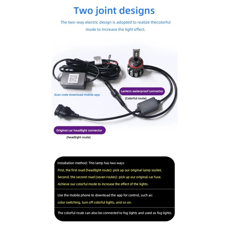 Zentico 9007 2 in 1 CSP Chip Auto LED Headlight