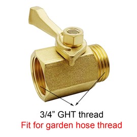 BesNPT Brass Garden Hose Shut Off Valve, Heavy Duty 3/4 Inch Solid Brass Garden Hose Shut Off Valve (Pack of 2)
