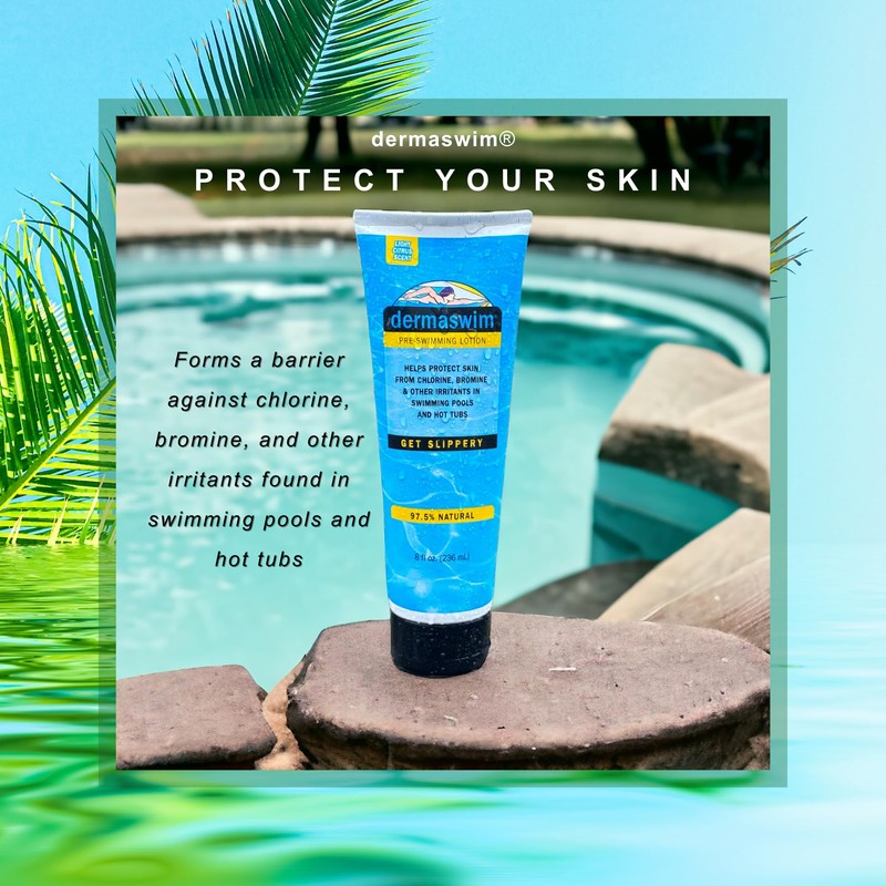 DERMASWIM Pre-Swim Lotion for Chlorine Protection – 8 fl oz