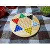 WE Games Solid Wood Chinese Checkers Set with Glass Marbles