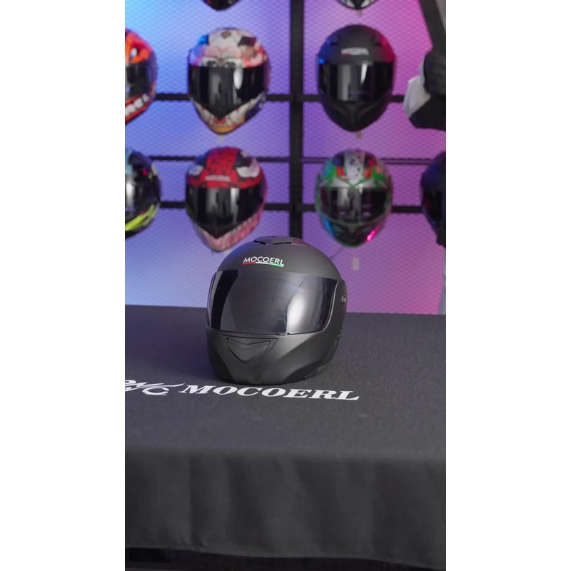Casco Para Moto Abatible Certificado Dot Monocolor Negro Mate Mocoerl