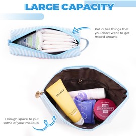 Btffitting Teen Girl Travel Essentials - Birthday Gifts for Girls Teens Kids Daughter Sister Her,Cute Trendy Stuff Makeup Bag Set Cosmetic Bag - Blue,E