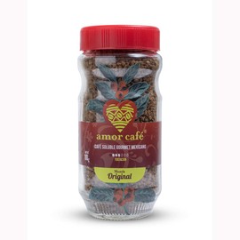 Amor Café Soluble Gourmet Mezcla Original, Café Instantáneo Premium, tostado medio, Frasco 100 g                                                      