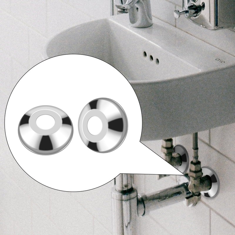 12 Pack Escutcheon Plate 1/2 Inch, Chrome Plated Stainless Steel